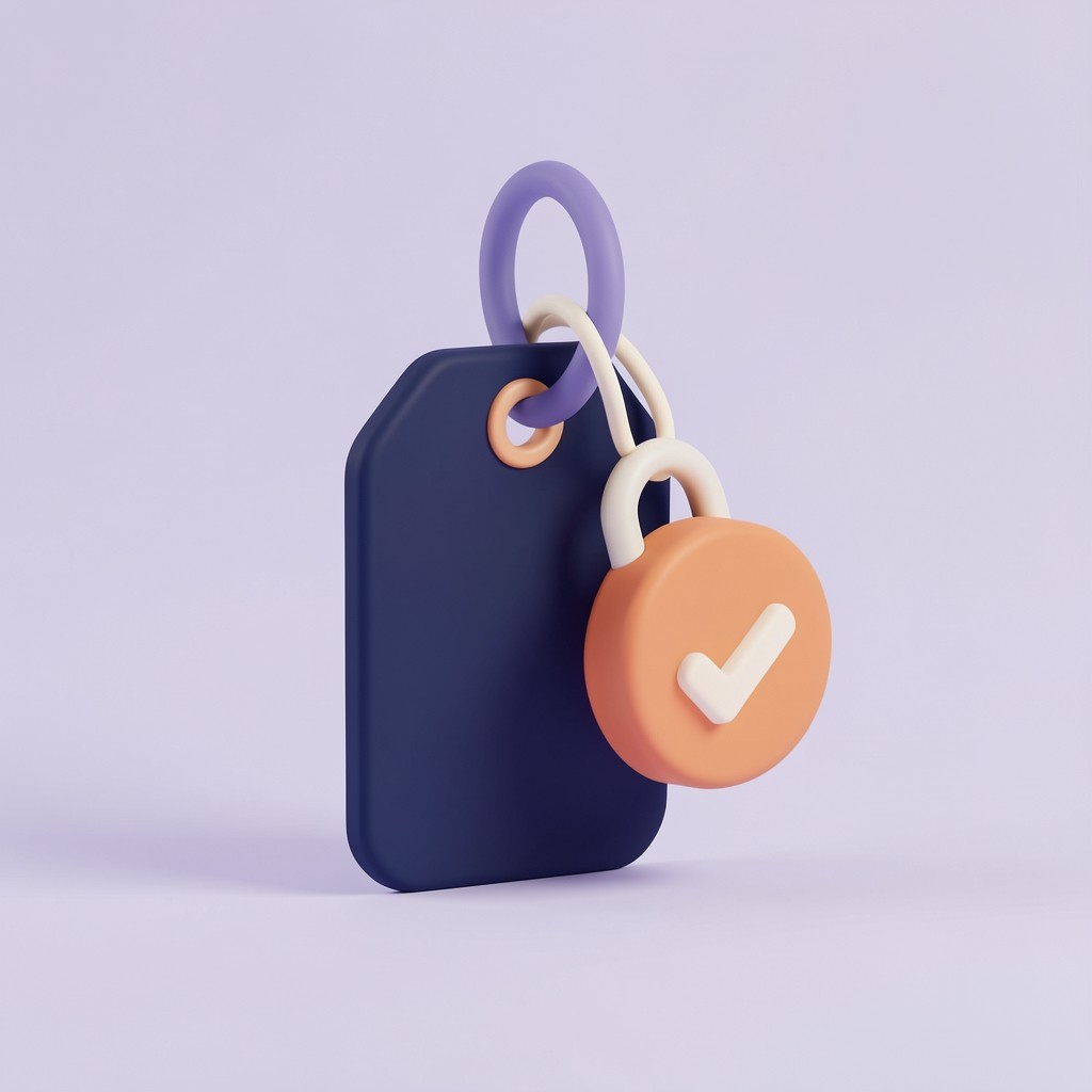 A single price tag with a padlock and a checkmark badge