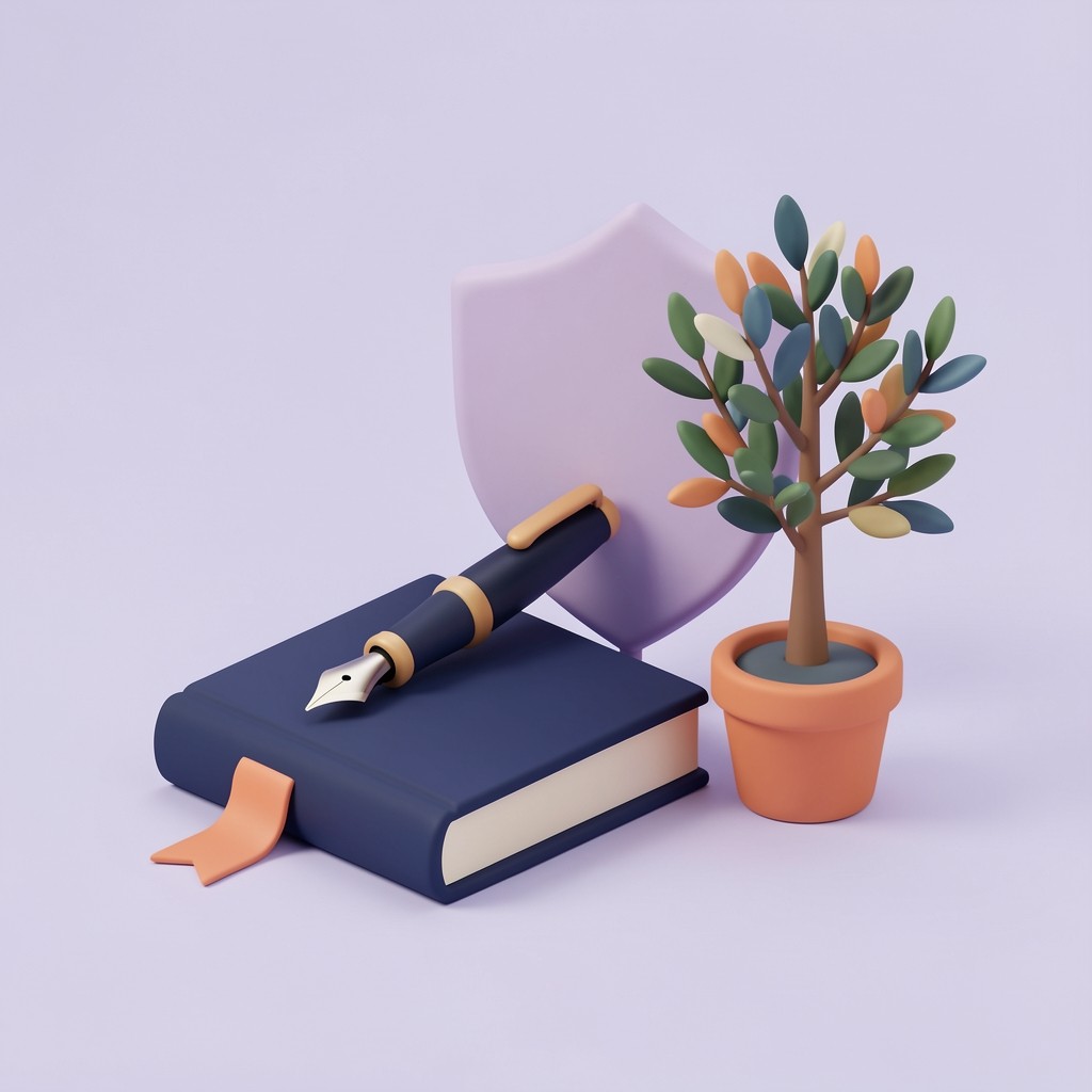 A fountain pen resting on a bound will with a ribbon