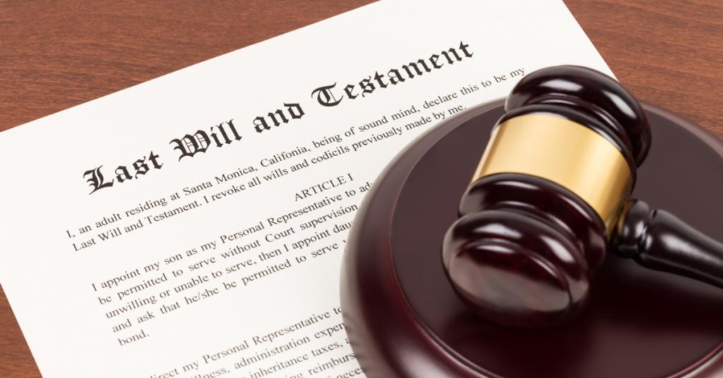 Last will and testament with gavel on Australian law firm website